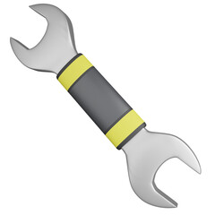 Modern Wrench Illustration – Realistic Spanner Tool 3D Design Isolated