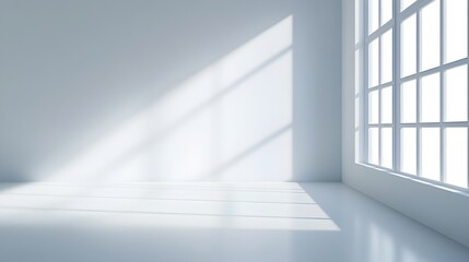 Fototapeta premium Crisp White Background with Soft Shadow Effect Leaving Large Copy Space