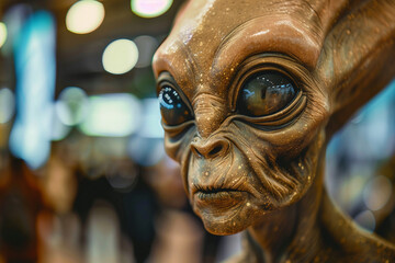 UFO space visitor alien on Earth living human life with everyday routine staff, Generative AI