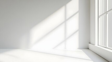 Obraz premium Crisp White Minimalist Background with Faint Edge Shadow
