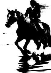 Naklejka premium A silhouette of a horse in black and white