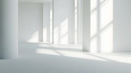 Fototapeta premium Minimalist White Background with Soft Lighting and Copy Space