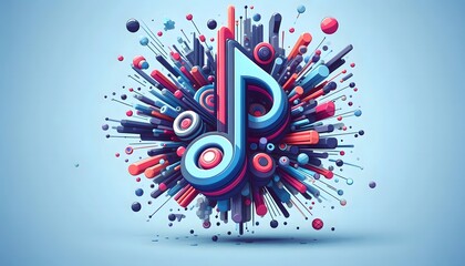 Obraz premium 3d musical note