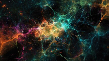 Fototapeta premium Glowing neural connections in an abstract design, capturing the intricate complexity of the brain and scientific discovery