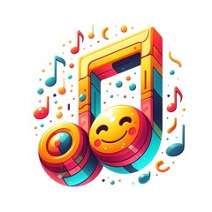 Obraz premium 3d musical note