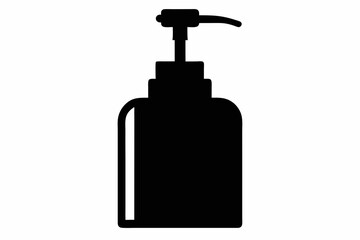 Fototapeta premiumSoap Bottle Silhouette Vector, Soap Pump Bottle Clipart, soap dispenser liquid water. 