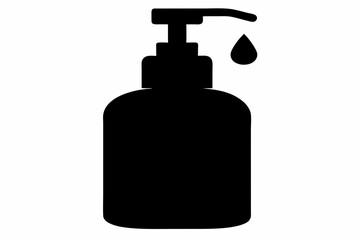 Fototapeta premiumSoap Bottle Silhouette Vector, Soap Pump Bottle Clipart, soap dispenser liquid water. 