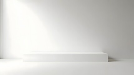 Minimalist White Background with Simple Geometric Shape for Product Display and Text Placement