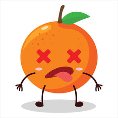 cute fainted expression of orange character