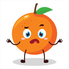 cute don't know expression of orange character
