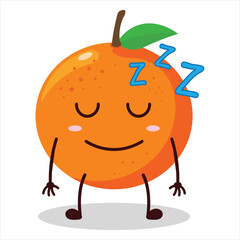 cute sleep expression of orange character
