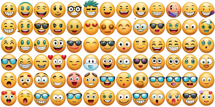 Set of emoji  isolated on white background.AI GENERATED