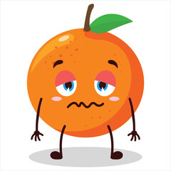 cute grumpy expression of orange character