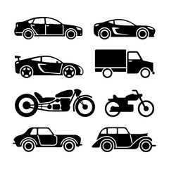 Fototapeta premium set of car icon illustration isolated in white background