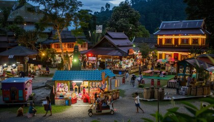 Fototapeta premium Magical Adventure at the Children's Palace: Exploring the Indonesian Night Market