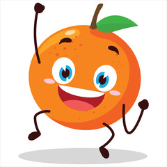 Obraz premium cute hurray victory expression of orange character