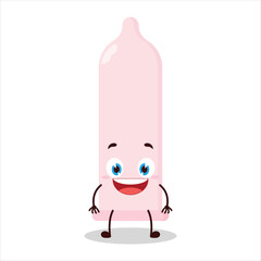 cute happy expression of condom character