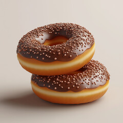 Tempting Trio: Close-Up of Delicious and Sweet Three Donuts with Minimal Background