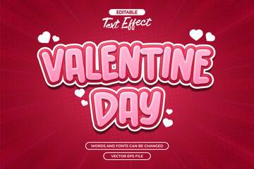 Valentine day editable text effect with love shape decoration