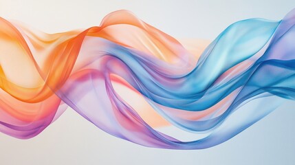 Colorful flowing fabric waves, soft textures, vibrant hues, abstract design