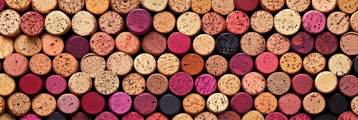 Vibrant Collection of Wine Corks Arranged Artistically