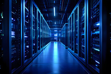 Fototapeta premium server rack with servers