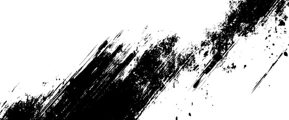 Vector abstract brushstroke with black Ink splashes design
