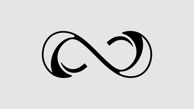 Infinity symbol with smooth flow graphic animation. Alpha channel. Transparent background motion design. 4K resolution
