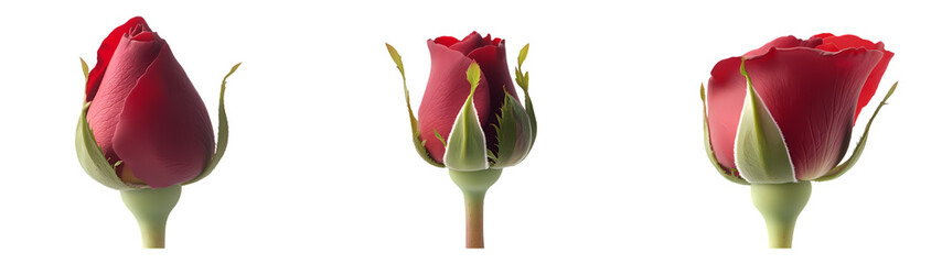 Fototapeta premium Red rose flower buds isolated