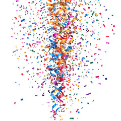 Colorful Confetti and Streamers Vector Sticker