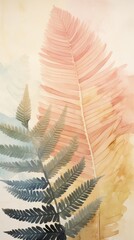 Fern painting plant leaf.