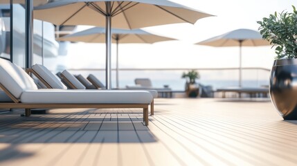 Fototapeta premium Luxury Yacht Deck with Loungers