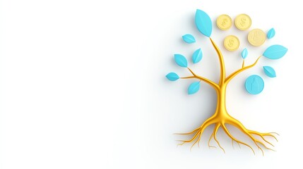 Illustration of a balanced financial tree with gold roots and diverse asset branches, symbolizing gold s foundational role in meeting demand