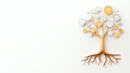 Illustration of a balanced financial tree with gold roots and diverse asset branches, symbolizing gold s foundational role in meeting demand