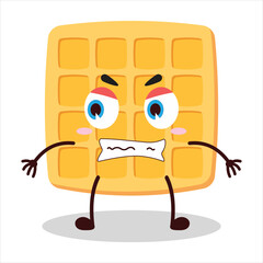 cute angry expression of waffle character
