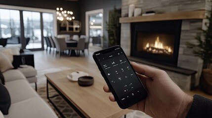 A modern hotel room features smart technology controlled via mobile apps, ideal for business travelers seeking luxury and convenience