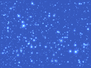 White snowflakes on a blue background. Christmas Snow flakes, snow background.