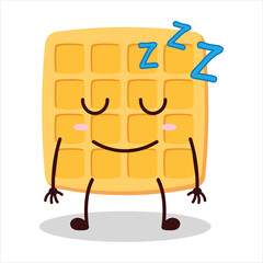 cute sleep expression of waffle character