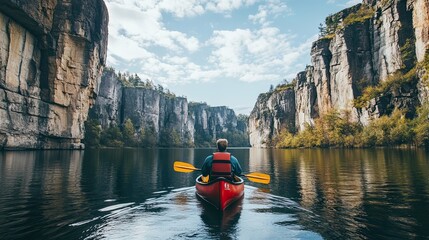 Solo Canoe Trip Through a Rocky Canyon