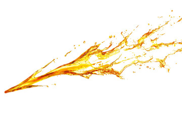 A sharp, jagged oil splash creating a lightning bolt shape, isolated on a bright white background