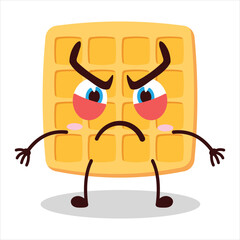 cute provoked expression of waffle character