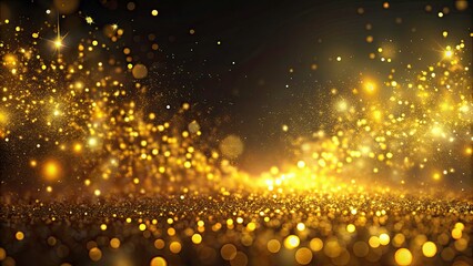 Obraz premium Yellow Sparkle Particle Lights Falling in Low Light Photography for Transparent Background - Magical Glitter Effects for Designs and Visuals