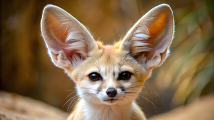 Obraz premium Fennec fox with large pointed ears close-up