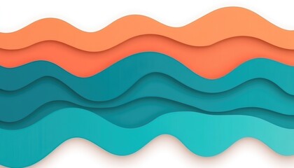 Abstract Wavy Pattern in Blue and Orange Hues