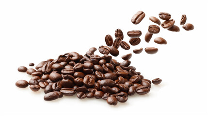 Naklejka premium coffee beans isolated on white background