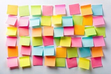 Isolated Post-It Notes on White Background for Creative Organization and Planning