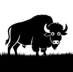 Bison buffalo silhouettes, large pack of vector silhouette design, isolated white background