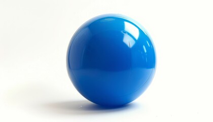 Blue Inflated Ball: A Study in Contrast on a White Background