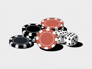 Casino chips and dice: symbols of risk and reward