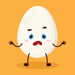 cute don't know expression of egg character